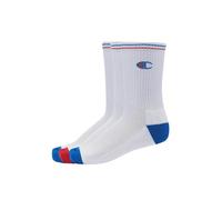 CHAMPION Three Pack Crew C Logo Socks, breathable fabric, reinforced heel and toe, rib cuff, cotton blend