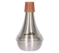 CHAMPION Music Premium Trumpet Practice Mute Cup with Cork Surround and Protective Felt Band - Black/Aluminum/Cork