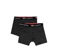 Champion Two Pack Smooth Seam Boxers, double pack, branded waistband, in comfortable cotton, regular length Dark Grey Melange