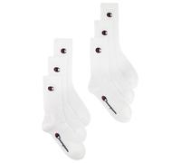 Champion Unisex 6-Pack Socks, Crew, Navy Blue 6-8, White