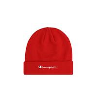 Champion Unisex-Adult Lifestyle Caps (806064) -Recycled Acrylic Knitted Yarn Embroidered Script Logo Beanie Hat, Red (RS054), One Size