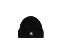 Champion Unisex-Adult Lifestyle Caps (806069) -Recycled Acrylic Knitted Yarn Block Logo Beanie Hat, Black (KK001), One Size