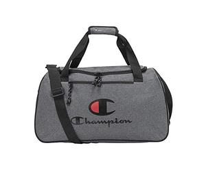 Champion Unisex-Adult Progress Duffel Bag, Granite Heather/Scarlet, One Size