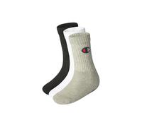 Champion Unisex Basics 3pk Crew Ankle Socks, Light Grey Melange/White/Black, 9-10.5 UK