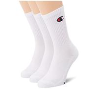 Champion Unisex Basics 3pk Crew Ankle Socks, White, UK