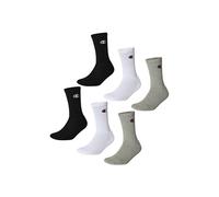 Champion Unisex Basics 6pk Crew Ankle Socks, Light Grey Melange/White/Black, 6-8 UK