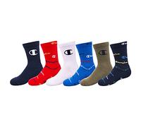 Champion unisex child Kids' Multipacks Socks, Crew Multi Script - Blue, 7 5 US