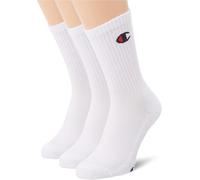 Champion Unisex Core 3pp Crew Socks (Pack of 3), White, 43-46