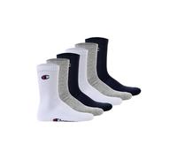 Champion Unisex Core 6pp Crew Ankle Socks, Light Heather Grey, White, Black, 6 8 UK