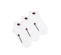 Champion Unisex-Kids and Teen's Basics 3pk Quarter Socks, White, 12-2