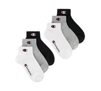 Champion Unisex-Kids and Teen's Basics 6pk Quarter Socks, Light Grey Melange, 12-2