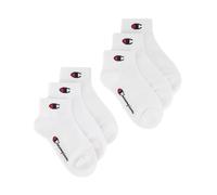 Champion Unisex-Kids and Teen's Basics 6pk Quarter Socks, White, 12-2