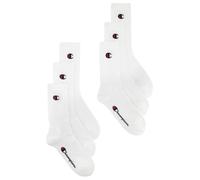 Champion Boy's Core 6PP Crew Ankle Socks, White, 31-34 (Pack of 6)