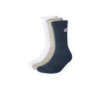 Champion Unisex Kids Core- Junior 3PP Crew Socks, Navy, White, Light Heather Grey, 9-11.5 UK (Pack of 3)