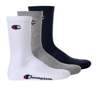 Champion Core 3PP Crew Ankle Socks, Navy, White, Light Heather Grey, 43-46 (Pack of 3)