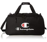 Champion Unisex's Progress Duffel Bag, Black Solid/White, One Size