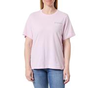 Champion Women’s Crewneck T-Shirt, Short Sleeves, 100% Cotton, Breathable, with Printed Logo on The Front Pink