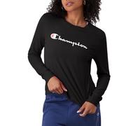 Champion Women's, Classic Long-Sleeve Tee, Comfortable T-Shirt, Black, S
