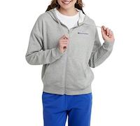 Champion Women's Full-Zip, Powerblend, Fleece, Hoodie Sweatshirt (Plus Hooded, Oxford Gray Small Script, XL