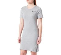 Champion Women's Legacy American Classics Soft Cotton 1x1 Rib Small Logo Slim Dress, Light Melange Grey, M