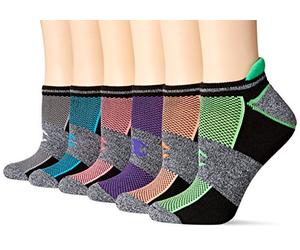 Champion Women's Low-Cut Socks, 6 Pack, Grey/Pink Assorted, 4-8 UK