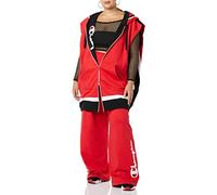 Champion Women's Oversized Reverse Weave Vest Hooded Sweatshirt, Red/Black/White, XS-M