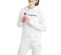 Champion Women's Hoodie Sweatshirt Powerblend Fleece – Plus Hooded White Script XXL