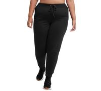 Champion Women's, Powerblend, Fleece Joggers, Comfortable Pants, 29" (Plus Track, Black, Large