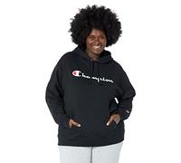 Champion Women's Powerblend Relaxed Hoodie, Screen Print Script, Black-y08113, Large