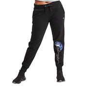 Champion Womens Powerblnd Crushing Wave Script Logo Jogger, Black, Medium