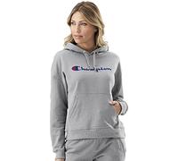 Champion Women's, Fleece, Comfortable Hoodie Sweatshirt (Plus Hooded, Oxford Gray-Classic Script Logo, XXL