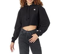 Champion Women's Pullover, Reverse Weave Hooded Sweatshirt, Our Best Cropped Hoodies, Black-549302, XS