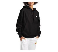Champion Women's Reverse Weave Boyfriend PO Hood Shirt, Black, S