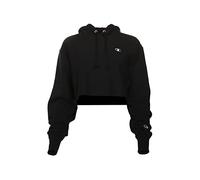 Champion Women's Reverse Weave Cropped Cut Off Hood Sweatshirt, Black-549302, XS