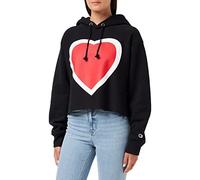 Champion Women's Reverse Weave Cropped Cut-Off Hoodie Black, L