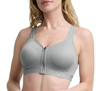 Champion Women's Sports Bra, Motion Control Front-Zip, High-Impact Maximum Support, Breathable, Moisture-Wicking, Oxford Gray Heather, 32D
