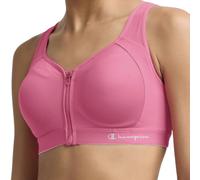 Champion Women's Sports Bra, Motion Control Front-Zip, High-Impact Maximum Support, Breathable, Moisture-Wicking, Pink Cosmos, 40DD