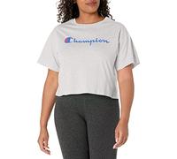 Champion Women's The Cropped TEE T-Shirt, Oxford Gray, Medium