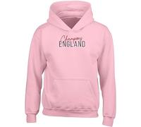 Champions England Kids Hoodie Football Cricket Rugby Sports Gift Hoody Hooded Top Pink