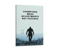 Champions Make Adjustments Not Excuses Warrior Silhouette Wall Art, Resilient Problem Solving Decor Canvas Print for Office And Man Cave Artistic Wall Mural Modern Hanging Decor Poster08x12inch(20x30c