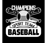 Champions Sport Team Baseball Design Fine Carving Decals 42x47.6cm Wall beautification White