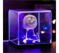 Championship Ring Display Case with LED Light, UV Protected Clear Challenge Coin Holder, Premium Illuminated Display Box for Memorabilia, Ideal Gift for Baseball, Softball, Super Bowl