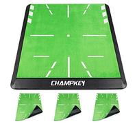 CHAMPKEY 13" x 17" Replaceable Golf Impact Mat 2.0 Edition| Come with 3 Replaceable Impact Velvet and 6 Accuracy Practice Balls Golf Mats | Improves Swing Plane Accuracy Golf Hitting Mats