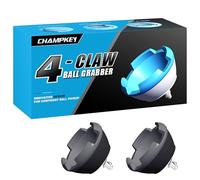 CHAMPKEY 2-Pack 4-Claw Golf Ball Retriever | Premium Putter Grip Ball Grabber with Rubber Claws | for Standard Hole-End Grips (Not Suitable for Metal Hole-End Grips) (Grey)