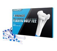 CHAMPKEY 3-1/4" Premium 3 Prongs Golf Tees 50Pack/100 Pack Selectable - Improve Swing Accuracy - Low Friction and Resistance Golf Plastic Tees (50)