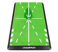CHAMPKEY 8.5" x 17" Premium Impact Golf Mat 1.0 Edition | Path Feedback Golf Practice Mat | Advanced Guides and Rubber Backing Golf Hitting Mat