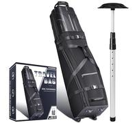 CHAMPKEY Premium Golf Travel Bag - Golf Travel Bag Hard Case Top - Premium Oxford Fabric Golf Travel Bags for Airlines - Oversized Travel Wheels Golf Travel Case（Bag with Support System）