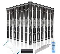 CHAMPKEY Premium Rubber Golf Grips 13 Pack | High Traction and Feedback Rubber Golf Club Grips - All Repair Kits (Black&White, Midsize)
