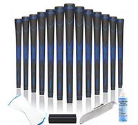 CHAMPKEY Premium Rubber Golf Grips 13 Pack | High Traction and Feedback Rubber Golf Club Grips - All Repair Kits (Black&Blue, Oversize)