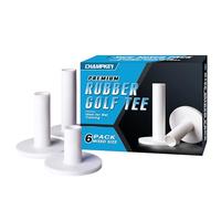 CHAMPKEY Premium Rubber Golf Tees 6 Pack (Mixed Pack) | Excellent Durability and Stability Rubber Tees | Perfect for Golf Hitting Mats and Outdoor Training